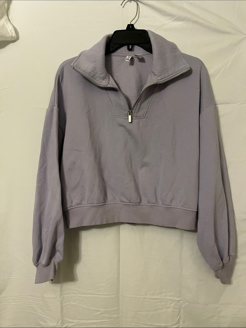 H&M Lavender Half-Zip Pullover Sweatshirt